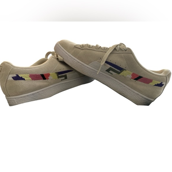 Puma Suede Lace Up Womens Beige Sneakers Shoes w/ color blocking sz 8.5 - Picture 1 of 7